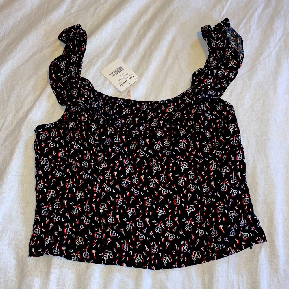 Free People floral cropped top